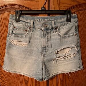 American Eagle Outfitters Light Blue Ripped Jean Shorts